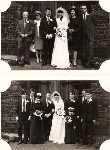 Mavis Thompson marriage to Tom Law, small group photo in Blackburn with Ivy Thompson and Edward Thompson